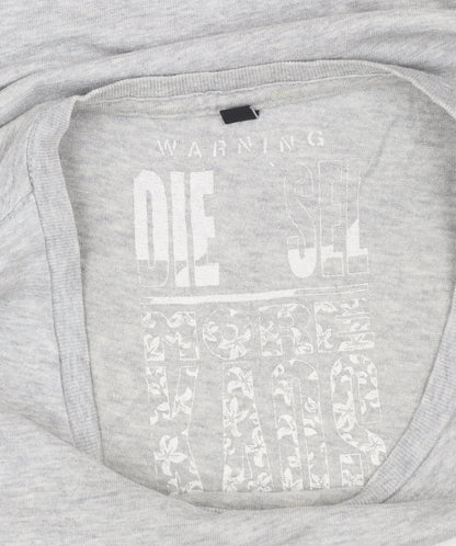 Diesel Men’s Grey 1978 Graphic Cotton T-Shirt Size L Regular Fit