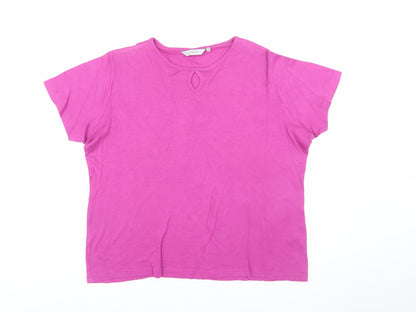 EWM Women’s Pink Cotton Short Sleeve Basic T-Shirt Size 18-20