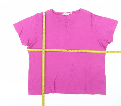 EWM Women’s Pink Cotton Short Sleeve Basic T-Shirt Size 18-20