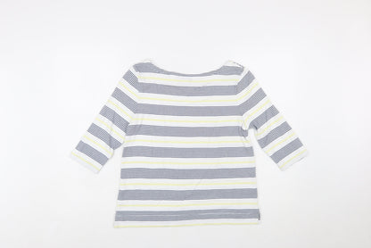 Tabitha Webb Women’s Multicoloured Striped 3/4 Sleeve Boat Neck T-Shirt Size L