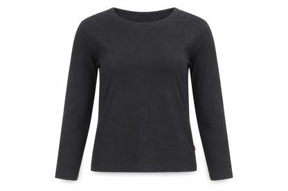 Von Dutch Women's Black Long Sleeve Slim Fit Cotton T-Shirt Size S