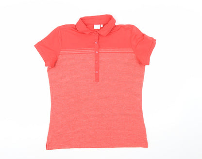 Ping Womens Red Polo Shirt UK 12 Short Sleeve Moisture Wicking Top