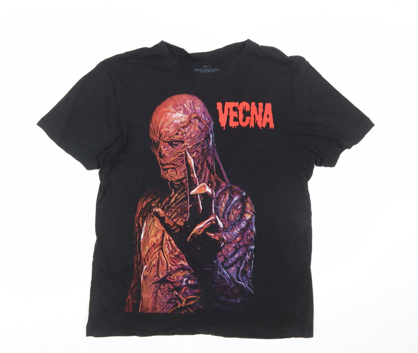 Primark Stranger Things Vecna Black Cotton T-Shirt Men L