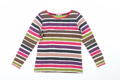 Marks and Spencer Per Una Women's Multicoloured Striped Long Sleeve T-Shirt Size 12