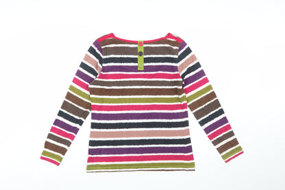 Marks and Spencer Per Una Women's Multicoloured Striped Long Sleeve T-Shirt Size 12