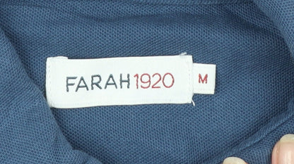 Farah 1920 Men's Blue Cotton Polo Shirt M Regular Fit