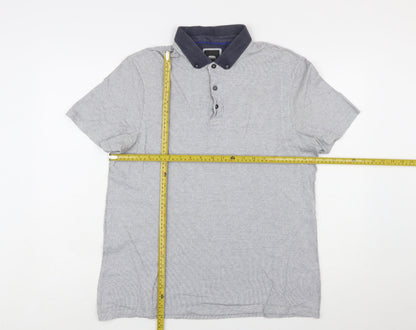 Burton Menswear London Grey Button-Down Collar Polo Shirt L