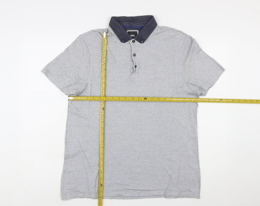 Burton Menswear London Grey Button-Down Collar Polo Shirt L