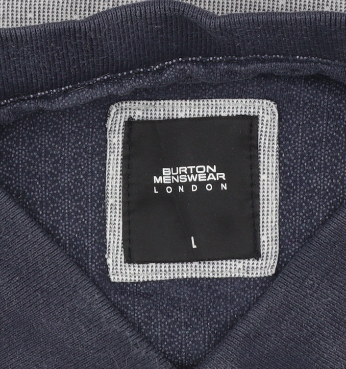 Burton Menswear London Grey Button-Down Collar Polo Shirt L