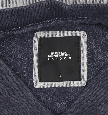 Burton Menswear London Grey Button-Down Collar Polo Shirt L