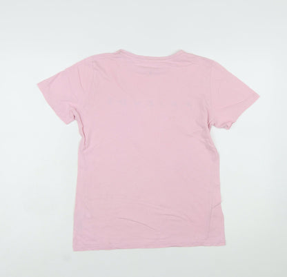 New Look Womens Pink Friends T-Shirt Size 8 Short Sleeve Cotton Top