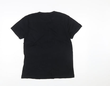 French Connection FCUK Black Cotton Crew Neck Men's T-Shirt Medium
