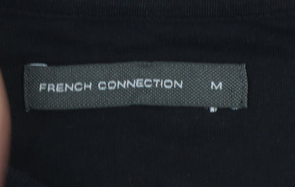 French Connection FCUK Black Cotton Crew Neck Men's T-Shirt Medium