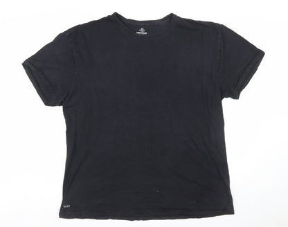 Threadbare Men's Black XL Cotton Crew Neck Short Sleeve T-Shirt