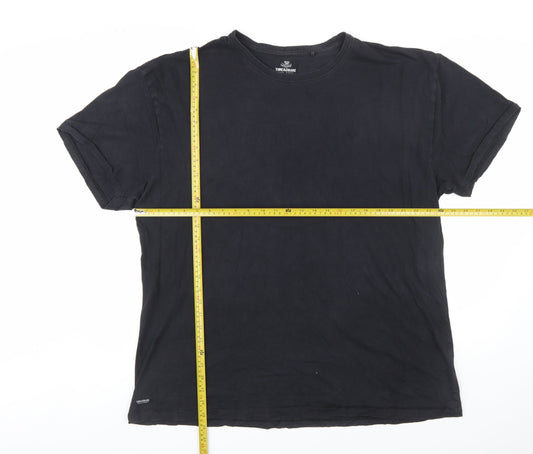 Threadbare Men's Black XL Cotton Crew Neck Short Sleeve T-Shirt