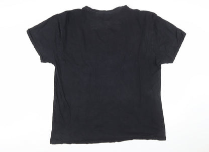 Threadbare Men's Black XL Cotton Crew Neck Short Sleeve T-Shirt