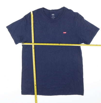 Levi's Men's Blue Cotton Crew Neck Regular Fit T-Shirt M