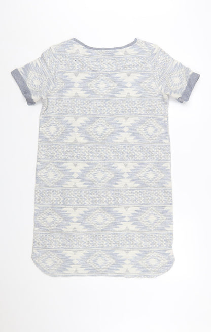 Next Women Grey Aztec Knit T-Shirt Dress Size 12