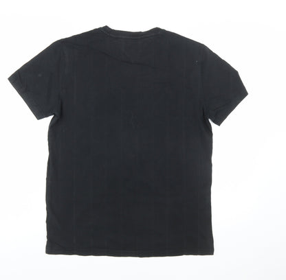 Tommy Jeans Men's Black Cotton Crew Neck Short Sleeve T-Shirt M