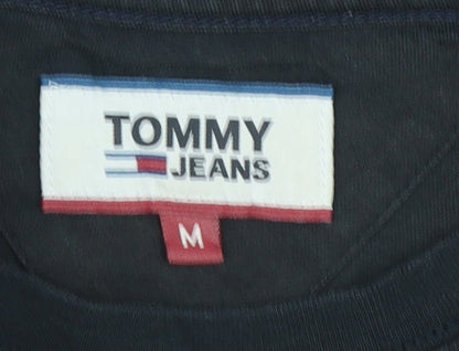 Tommy Jeans Men's Black Cotton Crew Neck Short Sleeve T-Shirt M