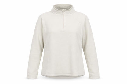 Quechua Women Beige Fleece 1/4 Zip Pullover Sweatshirt Size 14