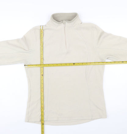 Quechua Women Beige Fleece 1/4 Zip Pullover Sweatshirt Size 14