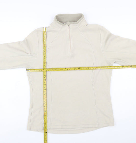 Quechua Women Beige Fleece 1/4 Zip Pullover Sweatshirt Size 14