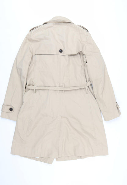 Gap Women’s Beige Cotton Trench Coat Belted Long Size S