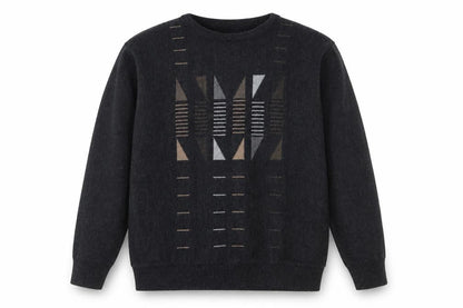 Winterbeck by Peter Gribby Mens Black Geometric Wool Blend Pullover XL