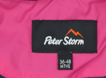 Peter Storm Girls Pink Hooded Puffer Snowsuit 3-4 Years Winter Warm