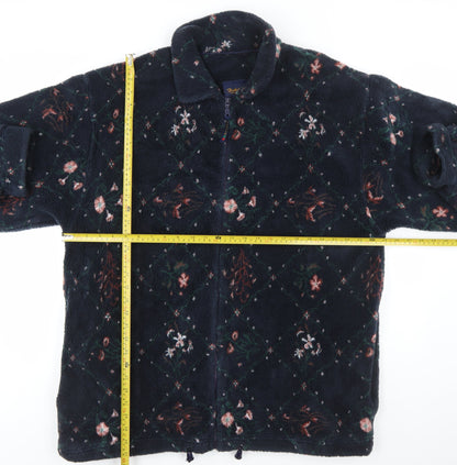 Radish Countrywear Women's Blue Floral Fleece Jacket XL
