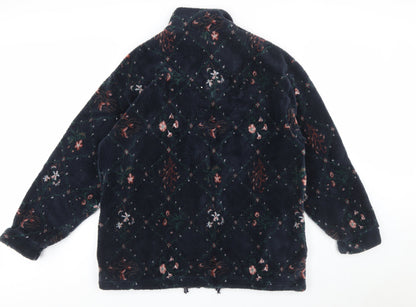 Radish Countrywear Women's Blue Floral Fleece Jacket XL