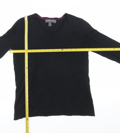 Fenn Wright Manson Women Black Size 18 V-Neck Merino Wool Jumper