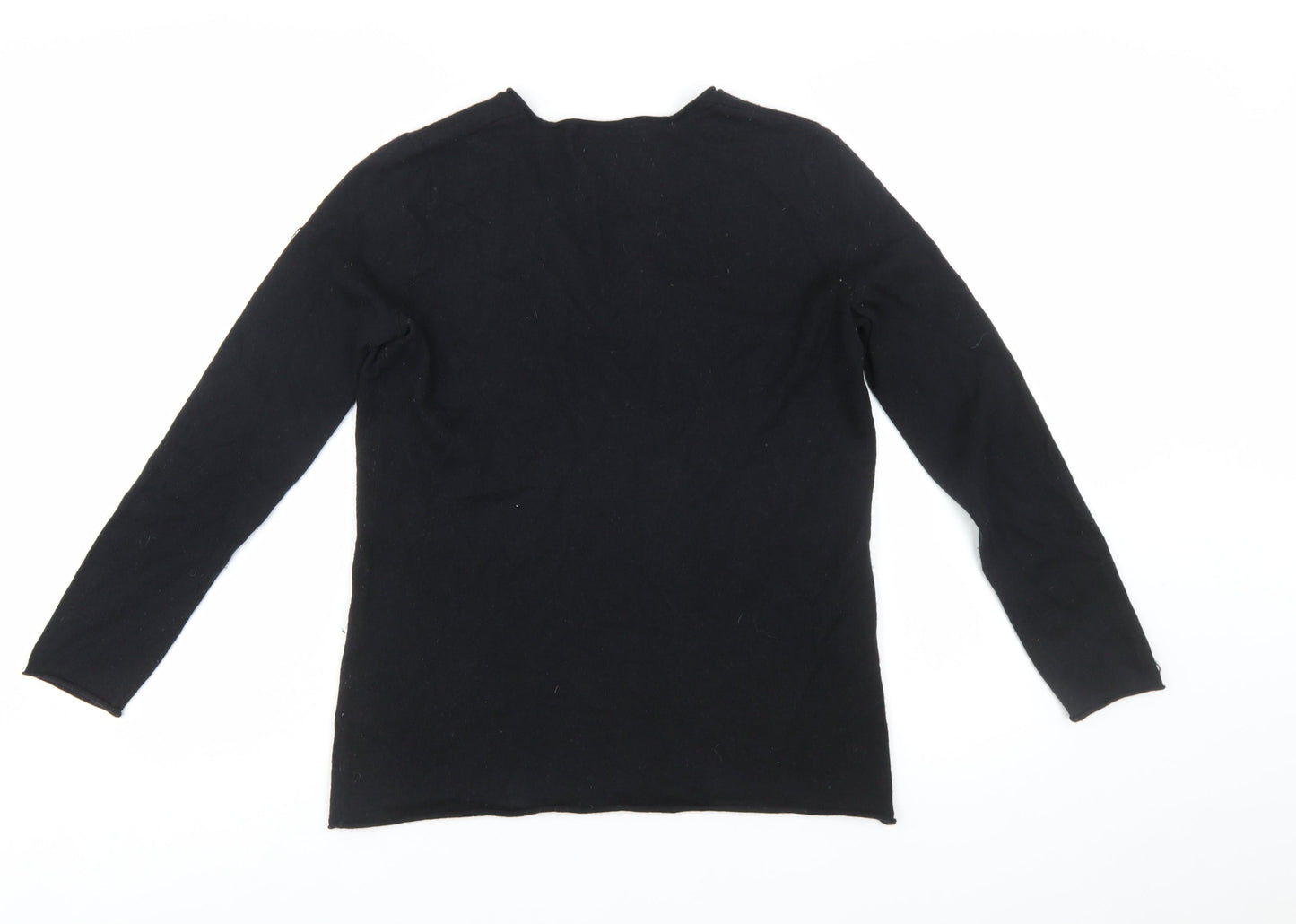 Fenn Wright Manson Women Black Size 18 V-Neck Merino Wool Jumper