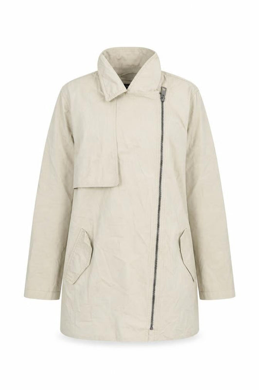 Zara Women Beige Cotton Belted Trench Coat Size 14