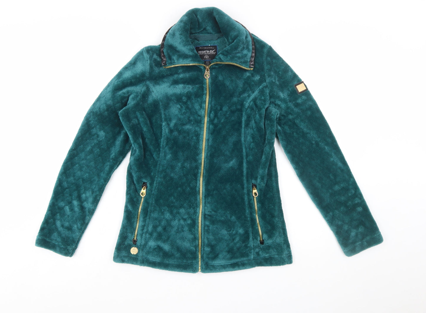 Regatta Women's Green Fleece Zip Jacket Size 12 Outdoor Style