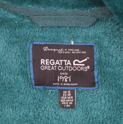Regatta Women's Green Fleece Zip Jacket Size 12 Outdoor Style