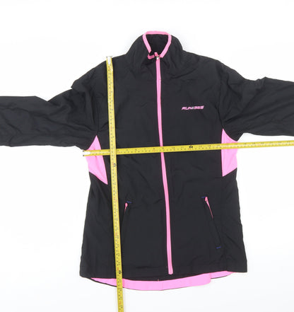 RUN365 Womens Black Pink Size 12 Windbreaker Jacket Breathable Lightweight