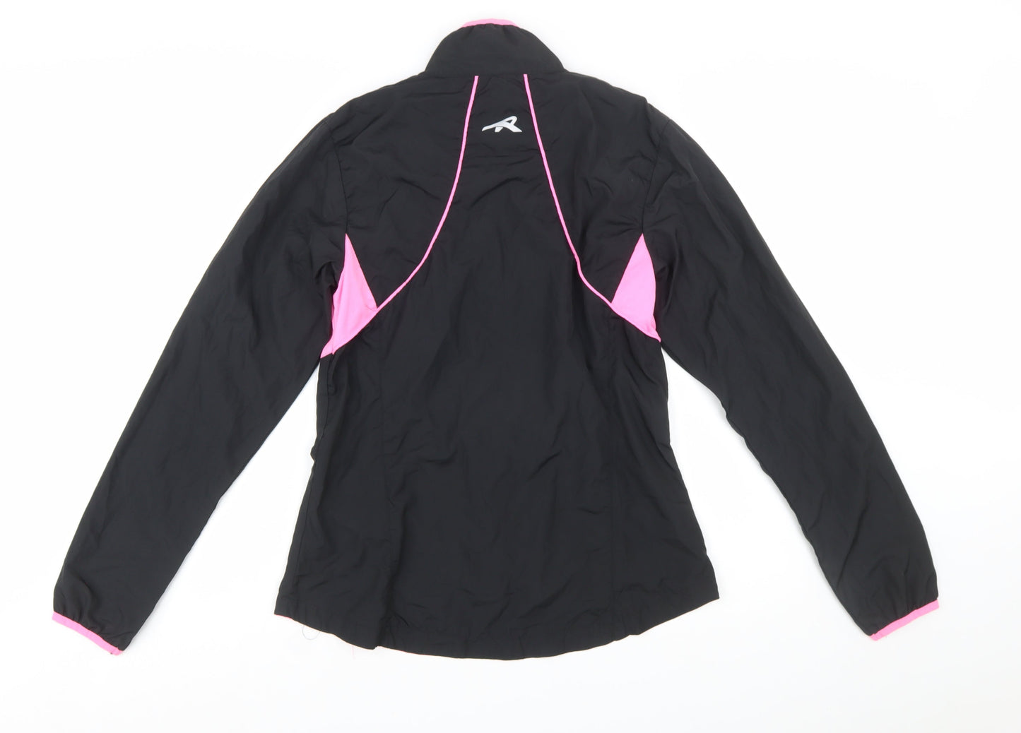 RUN365 Womens Black Pink Size 12 Windbreaker Jacket Breathable Lightweight