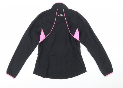 RUN365 Womens Black Pink Size 12 Windbreaker Jacket Breathable Lightweight
