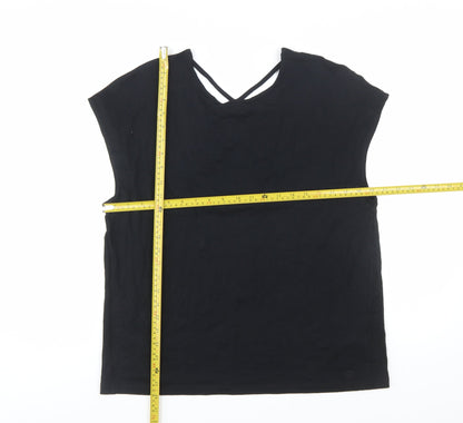 Marks and Spencer Women’s Black Size 14 V-Neck Sleeveless Jersey T-Shirt