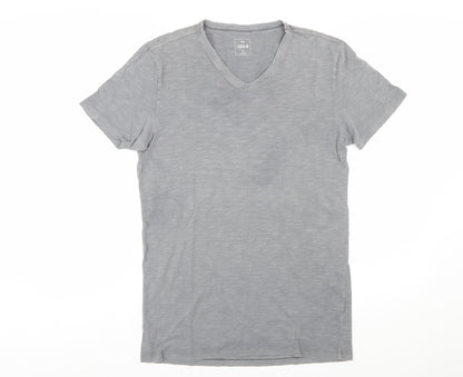 Gap Men's Grey V-Neck Lightweight Cotton T-Shirt Size S