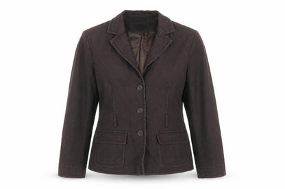 Monsoon Womens Brown Cotton Linen Blazer Jacket Size 12