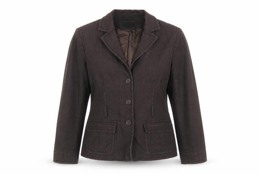 Monsoon Womens Brown Cotton Linen Blazer Jacket Size 12
