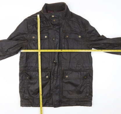 BHS Men’s Brown Waxed Cotton Field Jacket Medium 38in Regular Fit