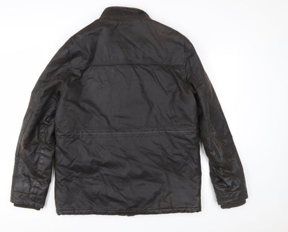 BHS Men’s Brown Waxed Cotton Field Jacket Medium 38in Regular Fit