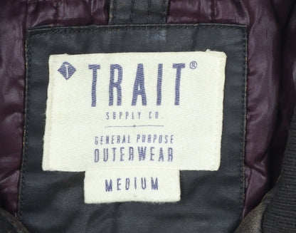 BHS Men’s Brown Waxed Cotton Field Jacket Medium 38in Regular Fit