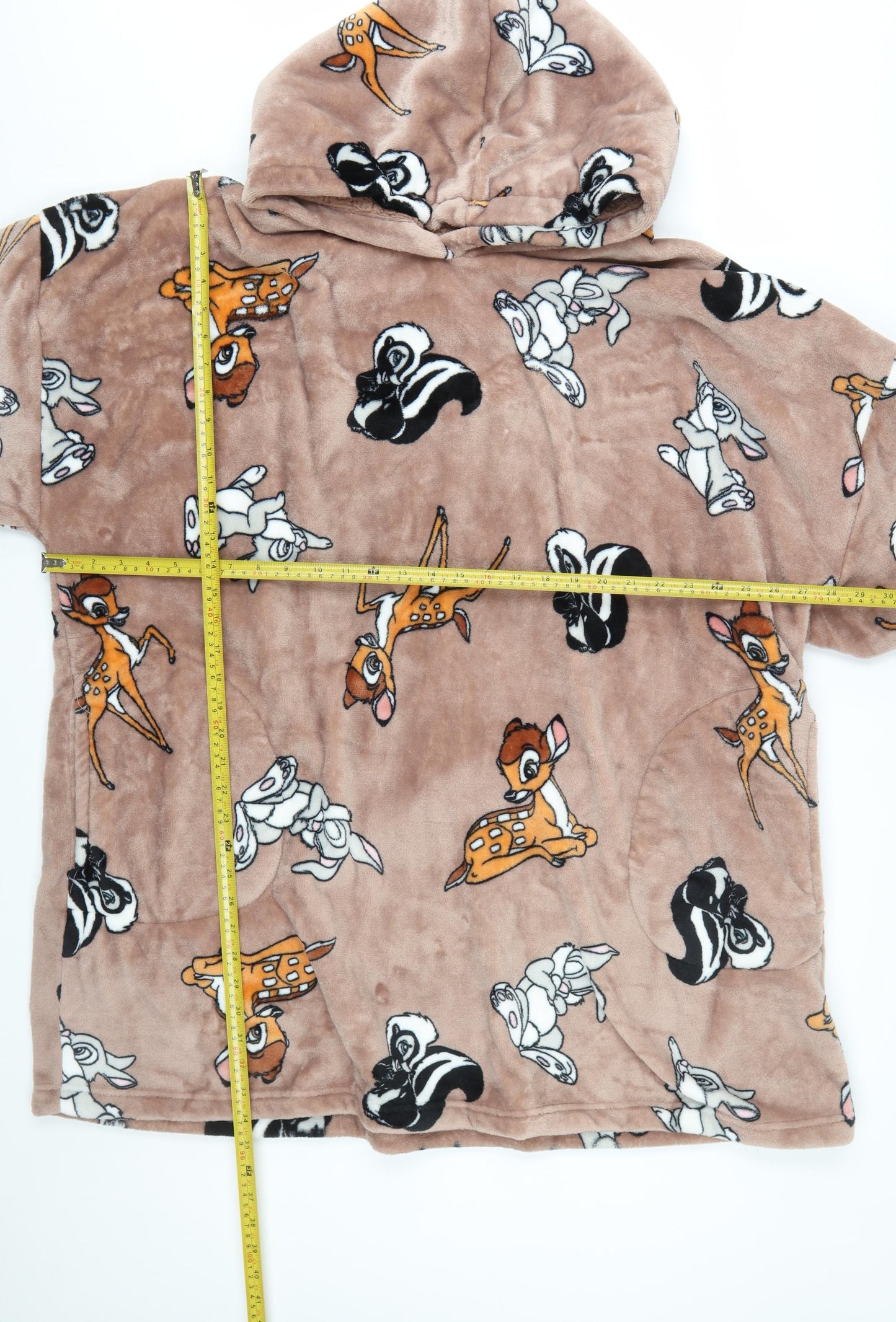 Primark Disney Bambi Women Brown Fleece Hooded Nightwear M/L
