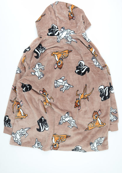 Primark Disney Bambi Women Brown Fleece Hooded Nightwear M/L