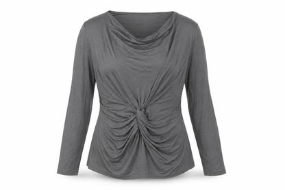 Fenn Wright Manson Women’s Grey Long Sleeve Cowl Neck Wrap Blouse Size 18